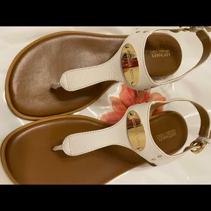 Michael Kors white flat sandals size 7